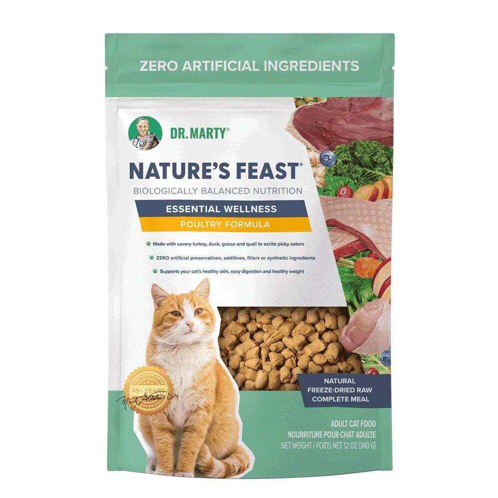 Dr. Marty Nature's Feast Premium Freeze-Dried Raw Cat Food, 12-Oz