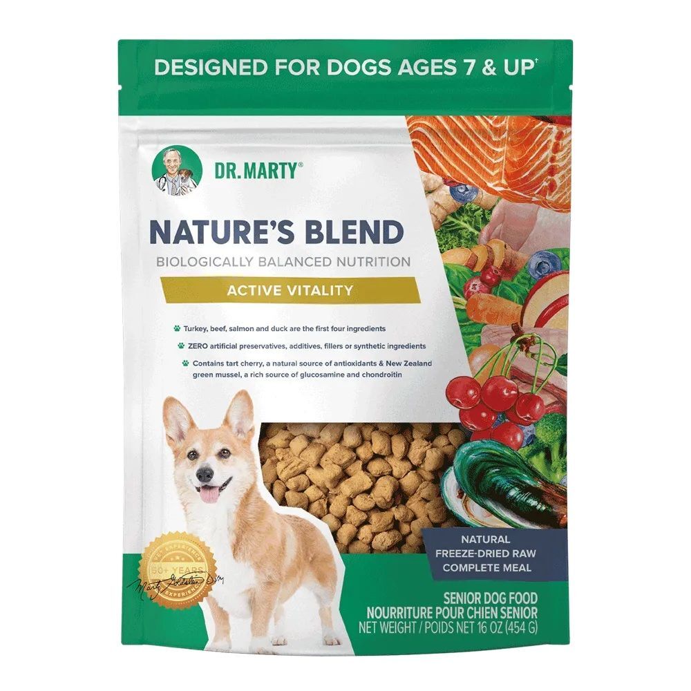 Dr Marty Nature’s Blend Active Vitality Premium Freeze-Dried Raw Dog Food, 16-Oz