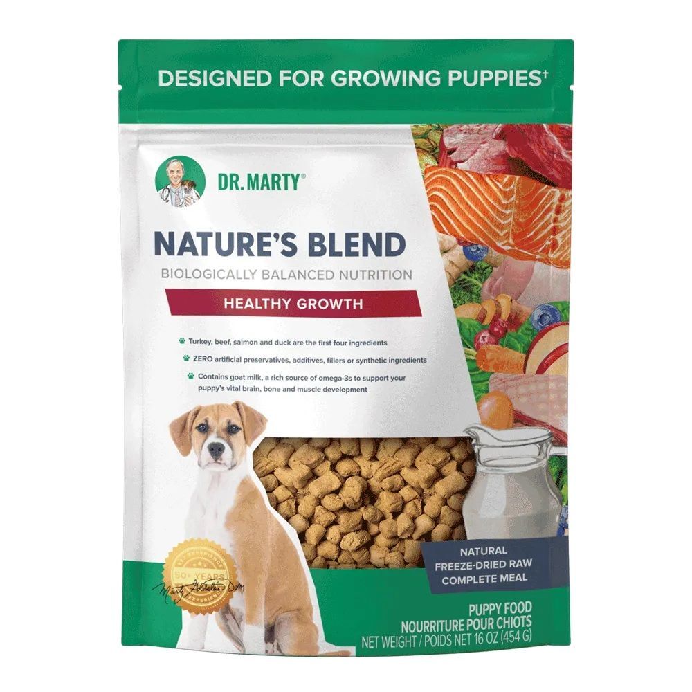 Dr. Marty Nature’s Blend Healthy Growth Premium Freeze-Dried Raw Puppy Food, 16-Oz