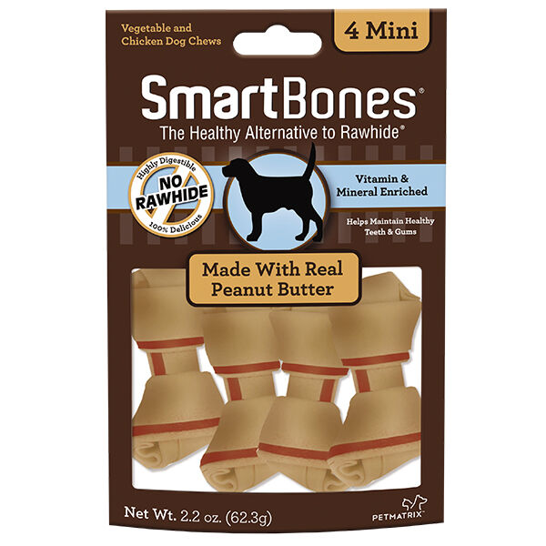 Peanut Butter Classic Bone Chews Mini