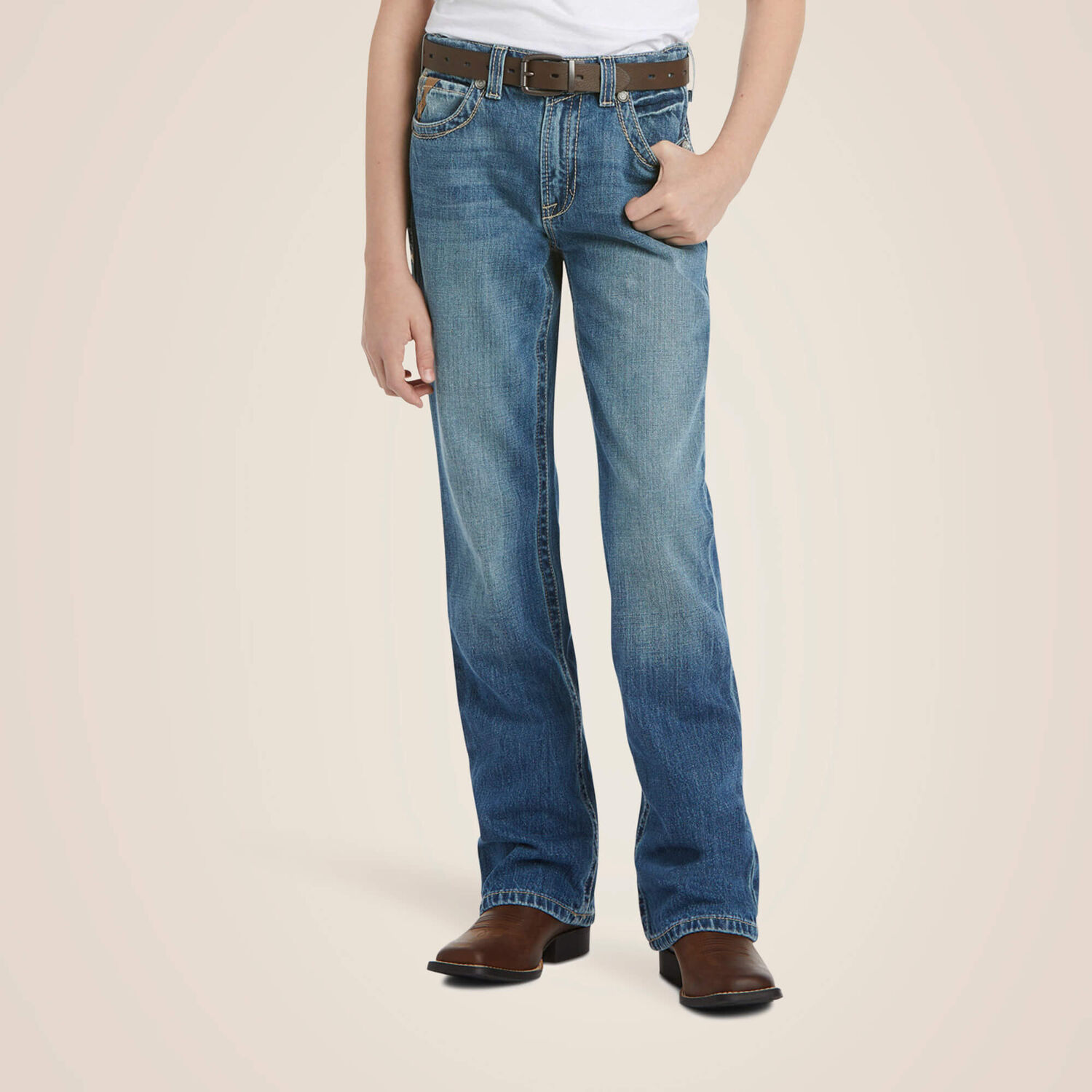 Ariat Boy's B4 Relaxed Boundary Bootcut Jean