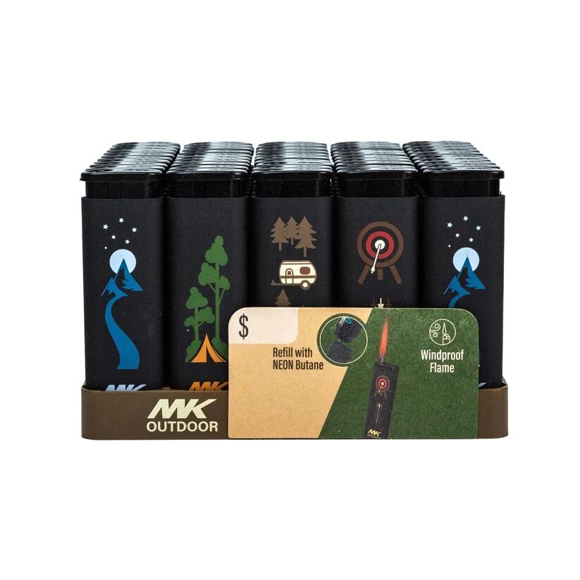 MK Lighter Outdoor Series Windproof Flame Alpine Set Pocket Lighters, 4-Pk