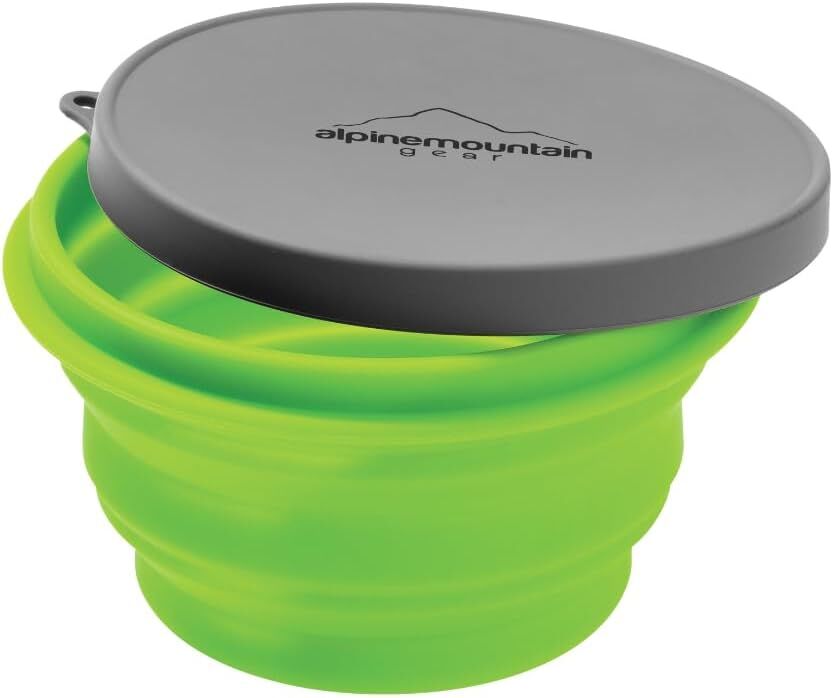 Alpine Mountain Gear Green Medium Collapsible Silicone Bowl With Lid