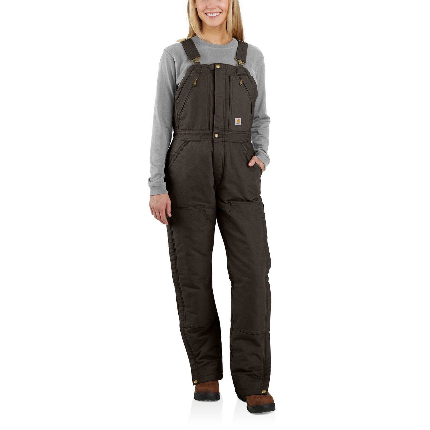 Carhartt Women's Loose Fit Washed Duck Insulated Bib Overalls