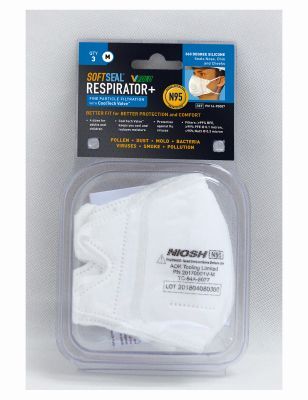 SoftSeal Medium N95 Valved Safety Mask, 3-Pk