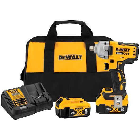 DeWalt 20V MAX XR 1/2-In Mid-Range Impact Wrench Kit with Hog Ring Anvil