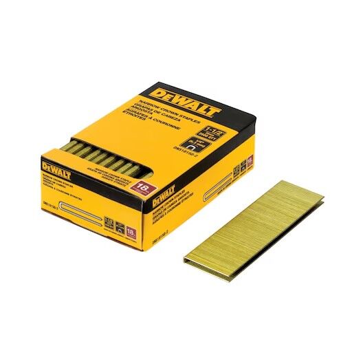 DEWALT 18 Gauge Narrow Crown Finish Staples, 5/8-In, 2500-Pk