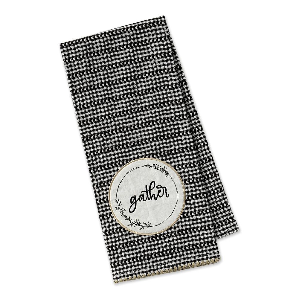 DII Design Gather Farm Wreath Embellished Dishtowel