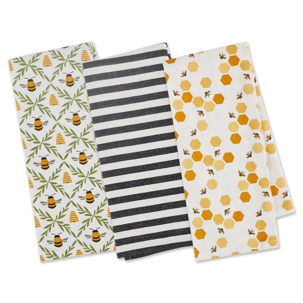 DII Design Little Bees Dishtowel, 3-Pk