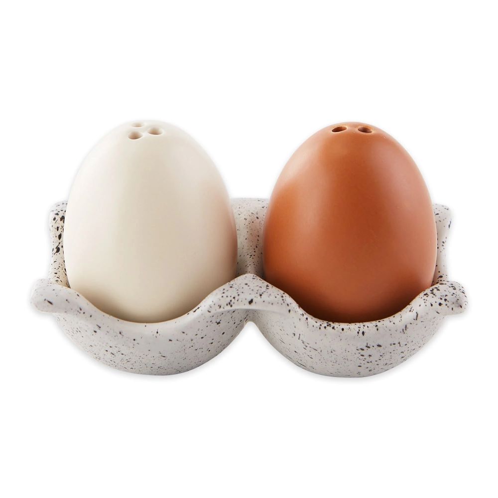 DII Design Imports Fresh Eggs Ceramic Salt and Pepper Shakers
