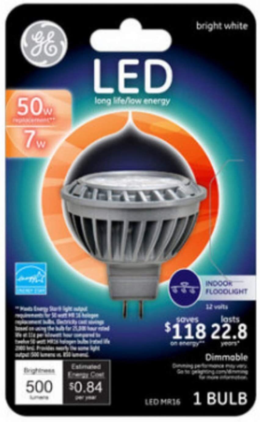 Led Flood Light Bulb, Bright White, Clear, Mr16, 500 Lumens, 7-Watts