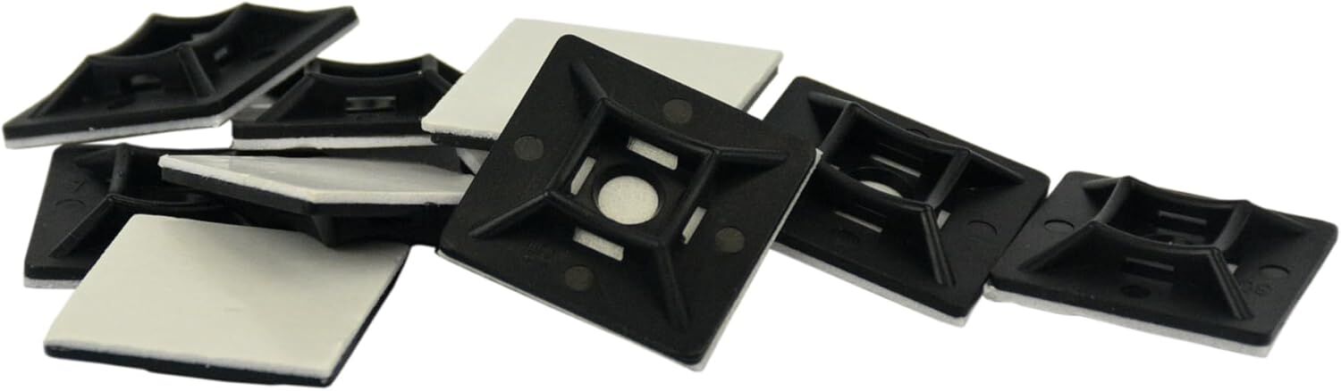 Pro Tie Black Adhesive or Screw Mounts, 10-PK