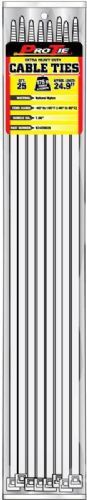 Pro Tie Natural Extra Heavy Duty 175-Lb Tensile Strength 24.9-In Cable Ties, 25-Pk