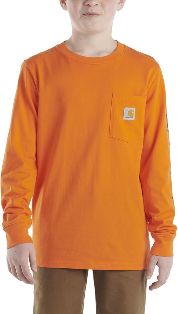 Carhartt Boy's Long Sleeve Crewneck Pocket T-Shirt