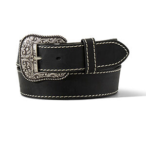 M & F Western Women's Classic Leather Belt in Black
