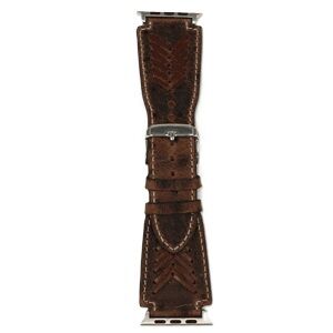 M & F Western Nocona Leather Ostrich Print with Arrow Lacing iWatch Band Large