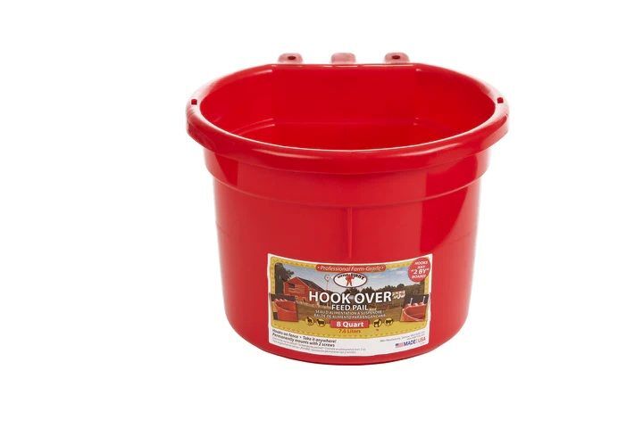 Little Giant Hook Over Red Feed Pail, 8-Qt