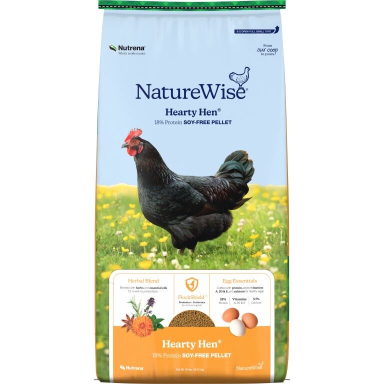 Nutrena NatureWise Hearty Hen 18% Protein Soy-Free Pellet, 40-Lb