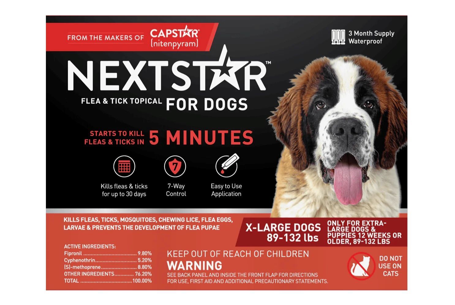 Capstar Nextstar Flea & Tick Topical for X-Large Dogs, 3-Months