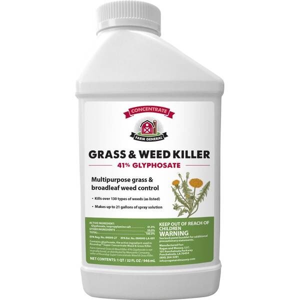 Ragan & Massey Farm General Grass and Weed Killer 41% Glyphosate, 32-Oz