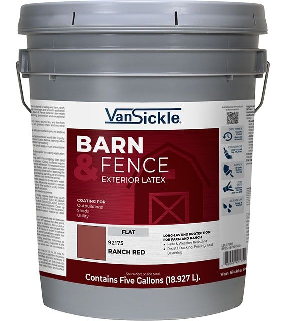 Van Sickle Paint Economy Barn & Fence Latex Paint Flat White, 5-Gal