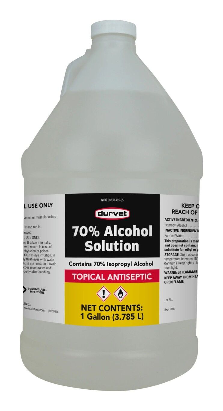 Durvet 70% Alcohol Solution Topical Antiseptic, 1-Gal