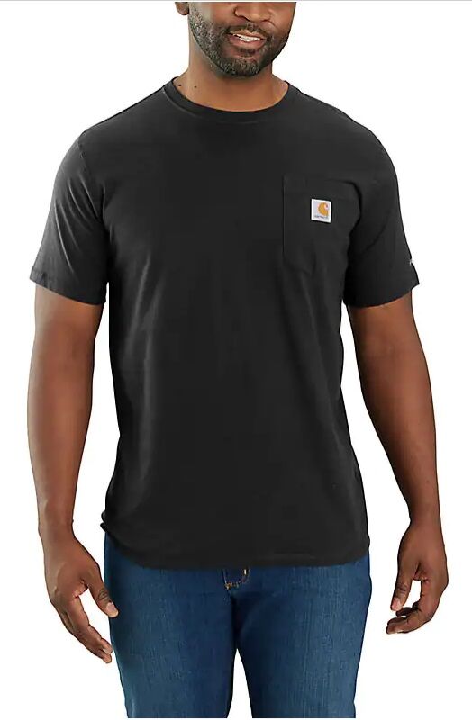 Men's Force® Relaxed Fit Midweight Short-Sleeve Pocket T-Shirt in Navy