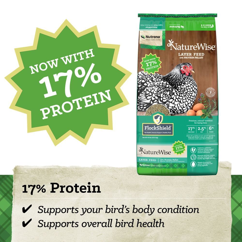 Nutrena NatureWise 17% Protein Layer Pellet Poultry Feed, 40-Lb