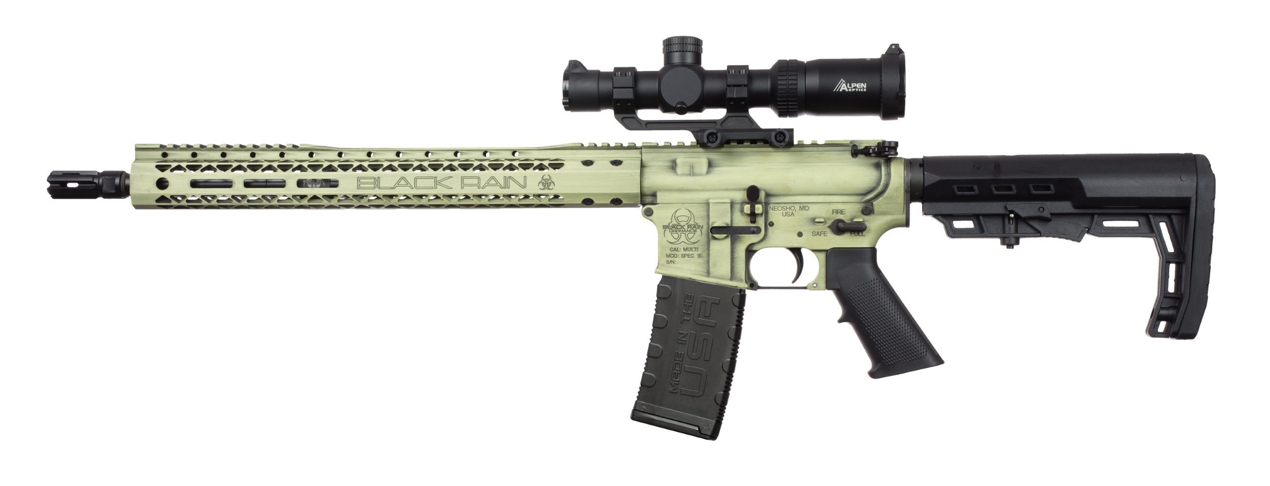Black Rain Ordnance AR-15 5.56 NATO 16-In Sand Semi-Auto Rifle With Scope, 30-Rd