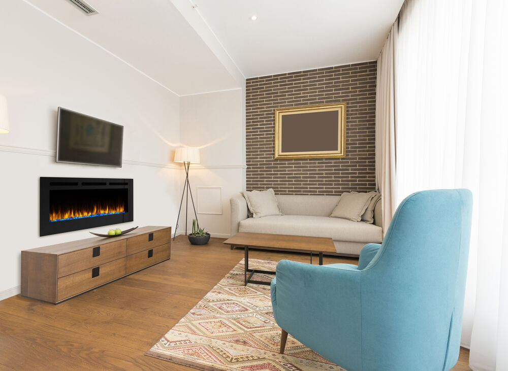 SimpliFire Allusion 60 Electric Fireplace in Black