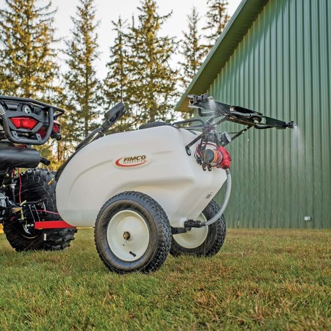 30-Gal Trailer Sprayer with 2 Nozzle Boom & 2.4 GPM Pump