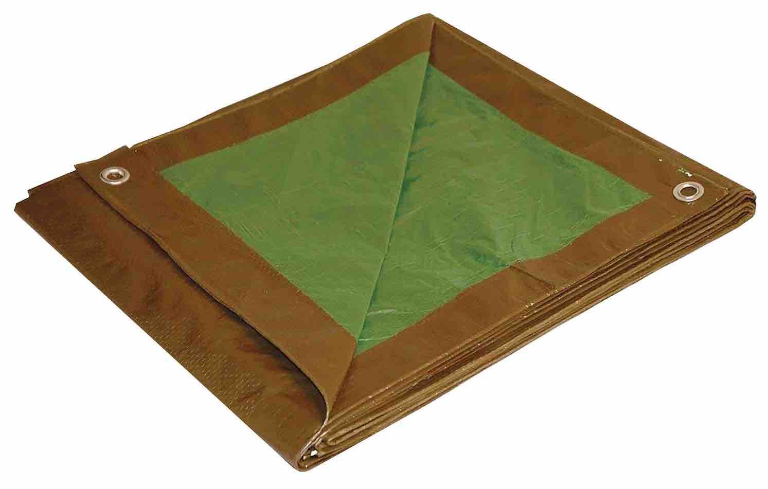 8-Ft x 10-Ft Brown & Green Poly Medium Duty Tarp