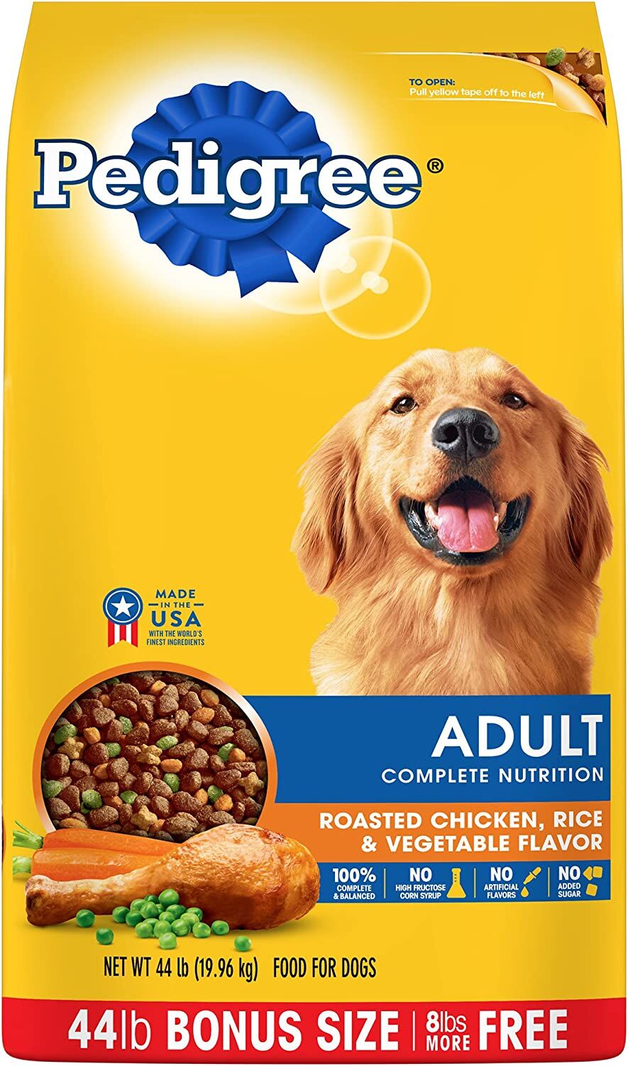 PEDIGREE Dry Dog Food Adult Roasted Chicken, Rice & Vegetable Flavor Dog Food, 44-Lb