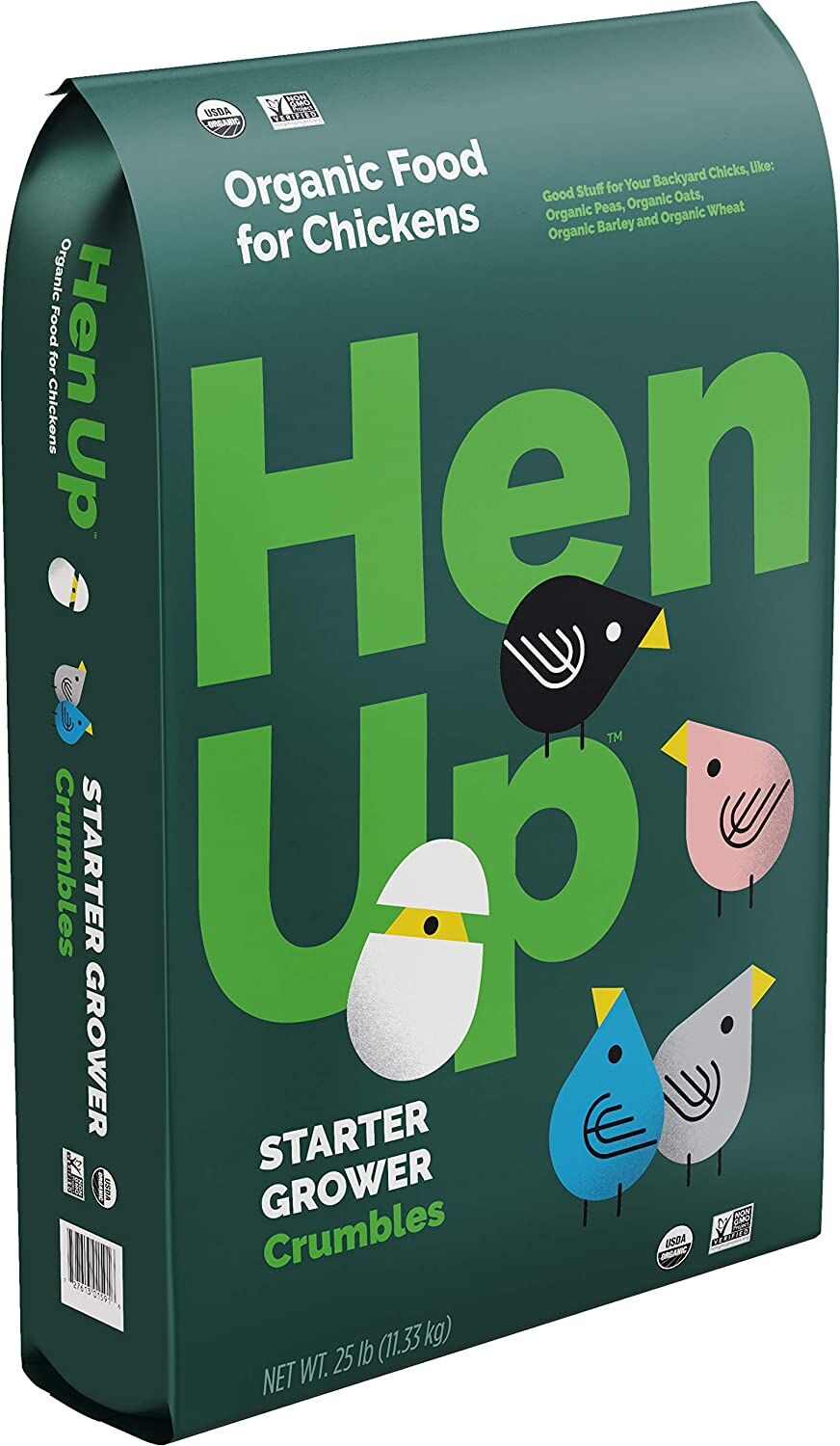 Hen Up Organic Starter Grower Crumbles, 25-Lb
