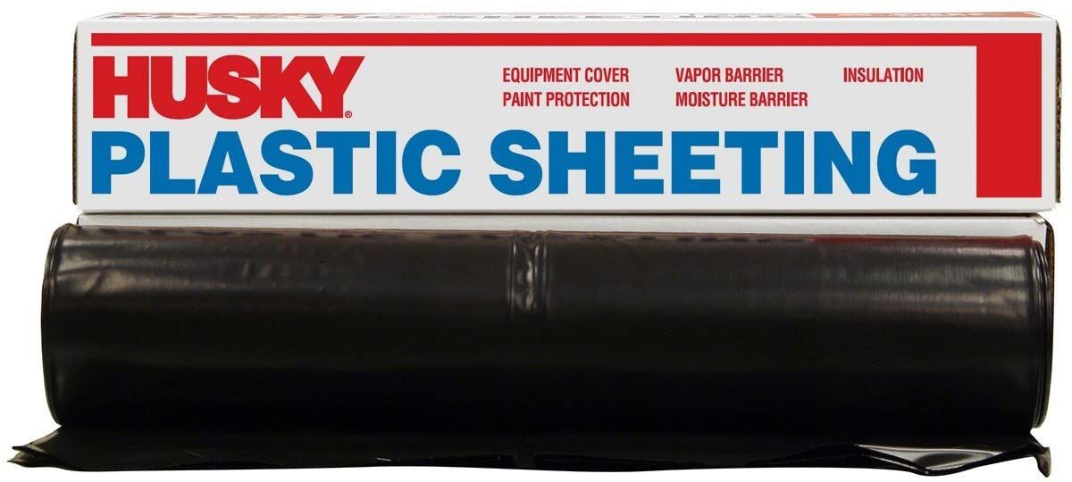 Husky Black Plastic Sheeting , 4 mil, 20-Ft X 100-Ft