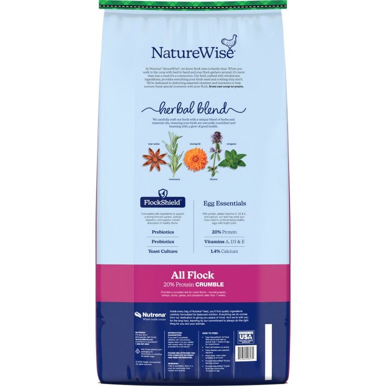 Nutrena NatureWise All Flock 20% Protein Crumble, 40-Lb