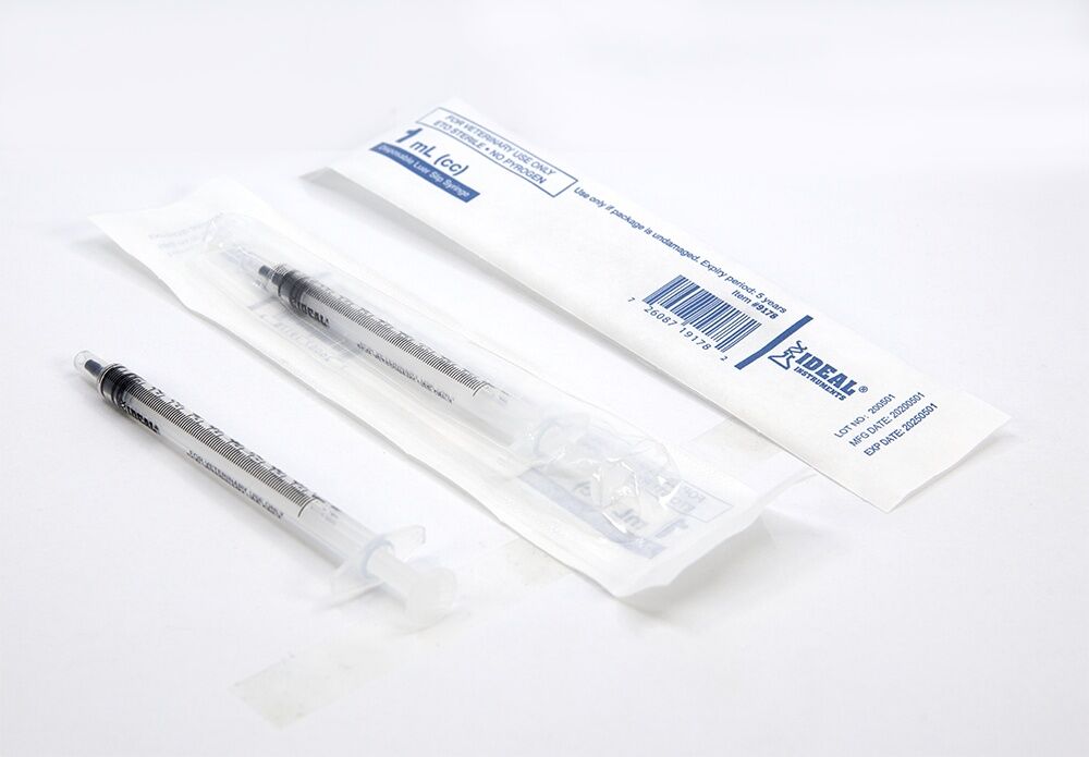 Ideal Instruments Standard Soft Packed Luer Lock Disposable Syringes & Combos, 1-cc