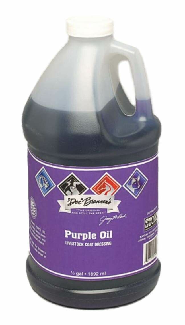 Doc Brannen's Purple Oil Livestock Coat Dressing- 1/2 Gal