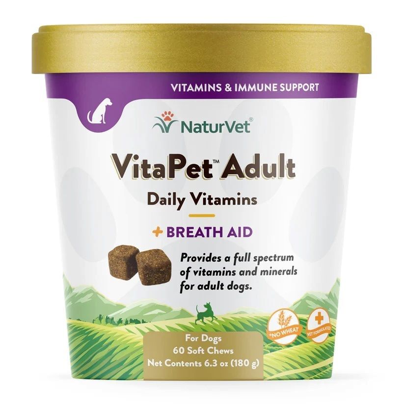 NaturVet VitaPet Adult Daily Vitamins Soft Chews, 60-Ct