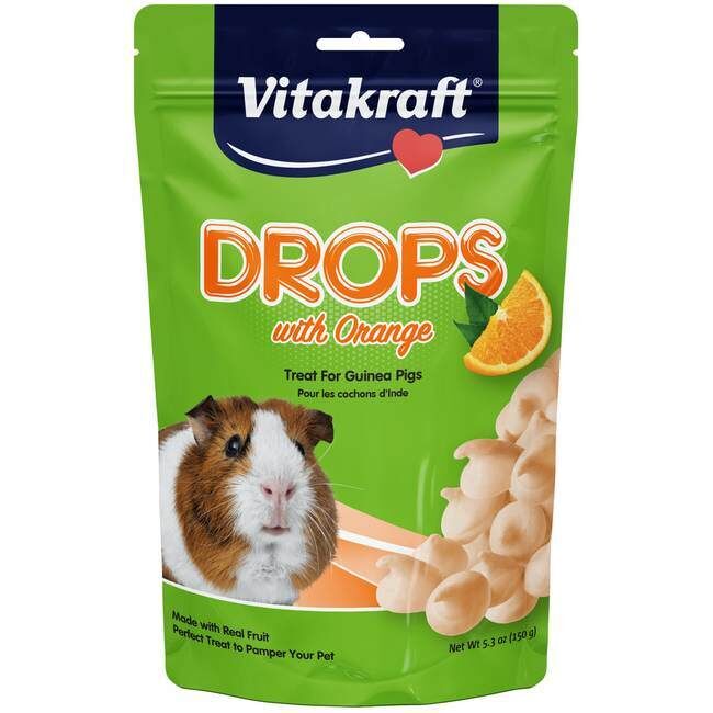 Vitakraft Drops With Orange Flavor Guinea Pig Treat, 5.3-Oz