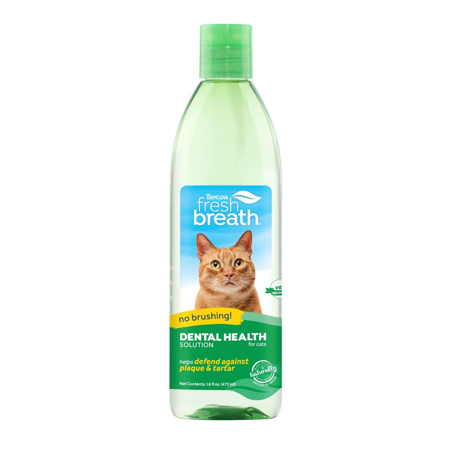 TropiClean Fresh Breath Dental Health Solution for Cats, 16-Oz
