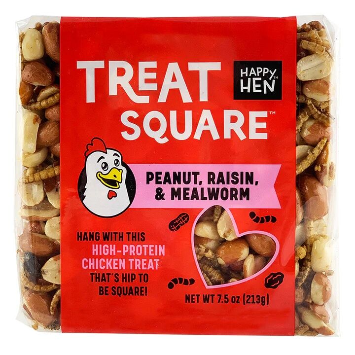Happy Hen Peanut, Raisin & Mealworm Treat Square, 7.5-Oz