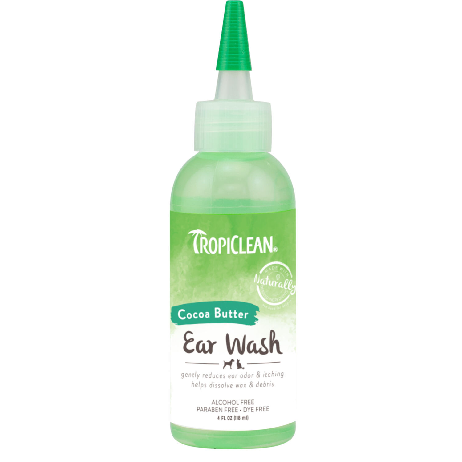 TropiClean Alcohol Free Ear Wash for Pets, 4-Oz