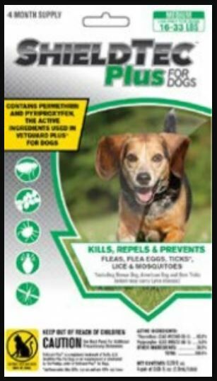 ShieldTec Topical Insect Repellent Liquid For Dogs 34 -66 lbs - 4 Count