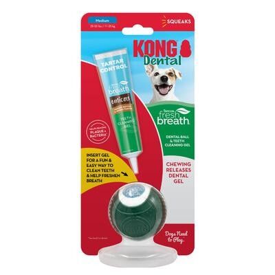 TropiClean Fresh Breath Enticers Peanut Butter & Honey Dental Ball Kit for Medium Dogs, 1-Oz