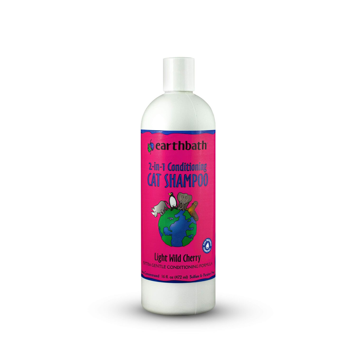 Earthbath Light Wild Cherry 2-in-1 Conditioning Cat Shampoo, 16-Oz