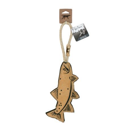 Tall Tails Natural Leather Trout Tug Dog Toy