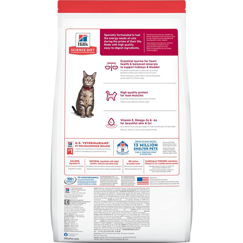 Hill's Science Diet Salmon & Brown Rice Recipe Adult Cat Food, 6.5-Lb