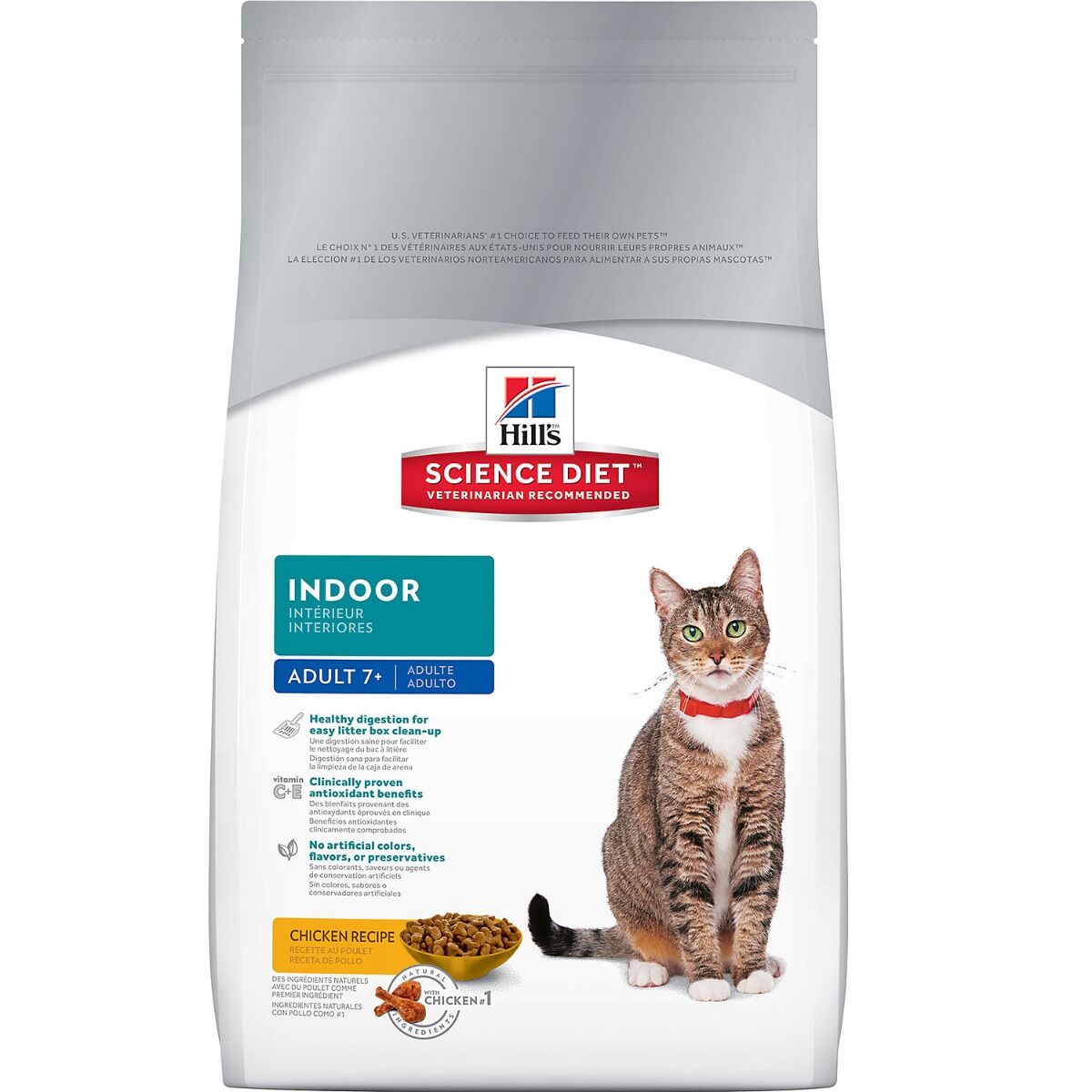 Hill's Indoor Senior Food - Chicken, Adult, 7 lb