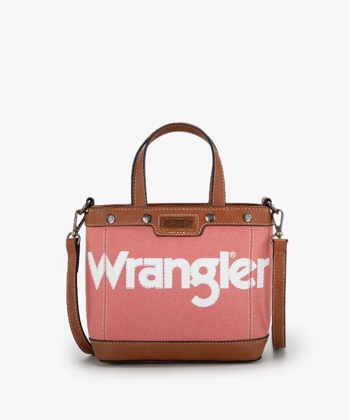Montana West Wrangler Leather Trim Canvas Crossbody Bag